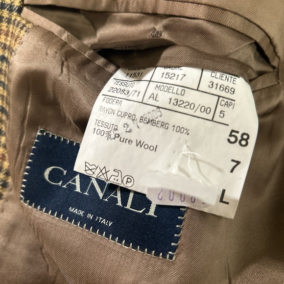 Canali Tan and Black Checkered Blazer - Picture 6 of 6